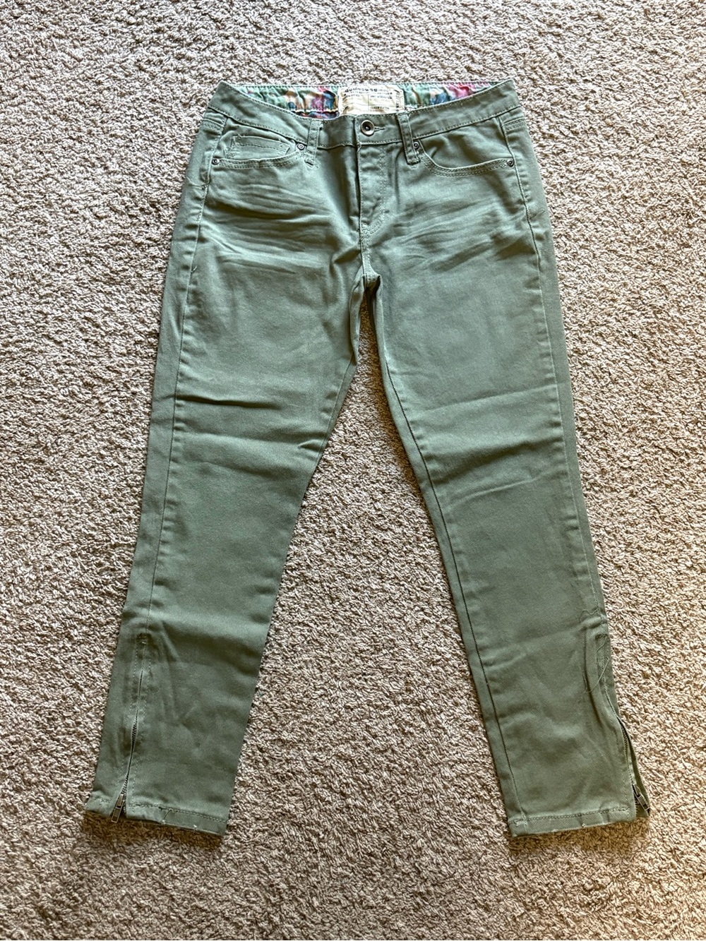 Dollhouse Olive Green Slim Jeans for women